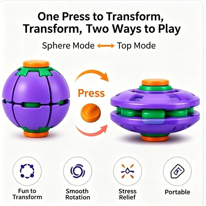 1PCS Transforming Fidget Spinn - Novelty Gifts recension och pris