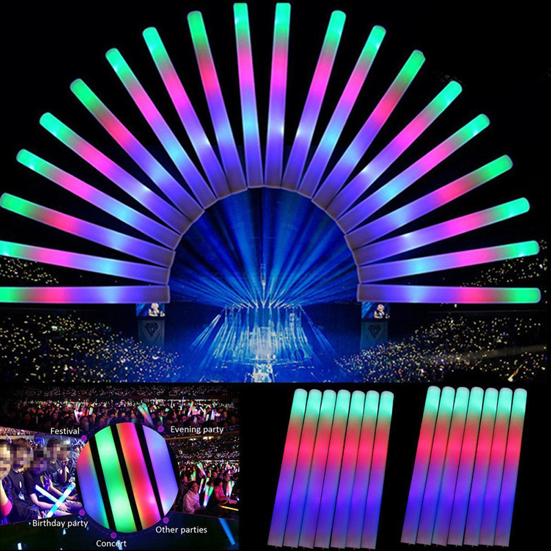 30Pcs Party Decoration LED Col - Flashing Led Foam Sticks Party recension och pris