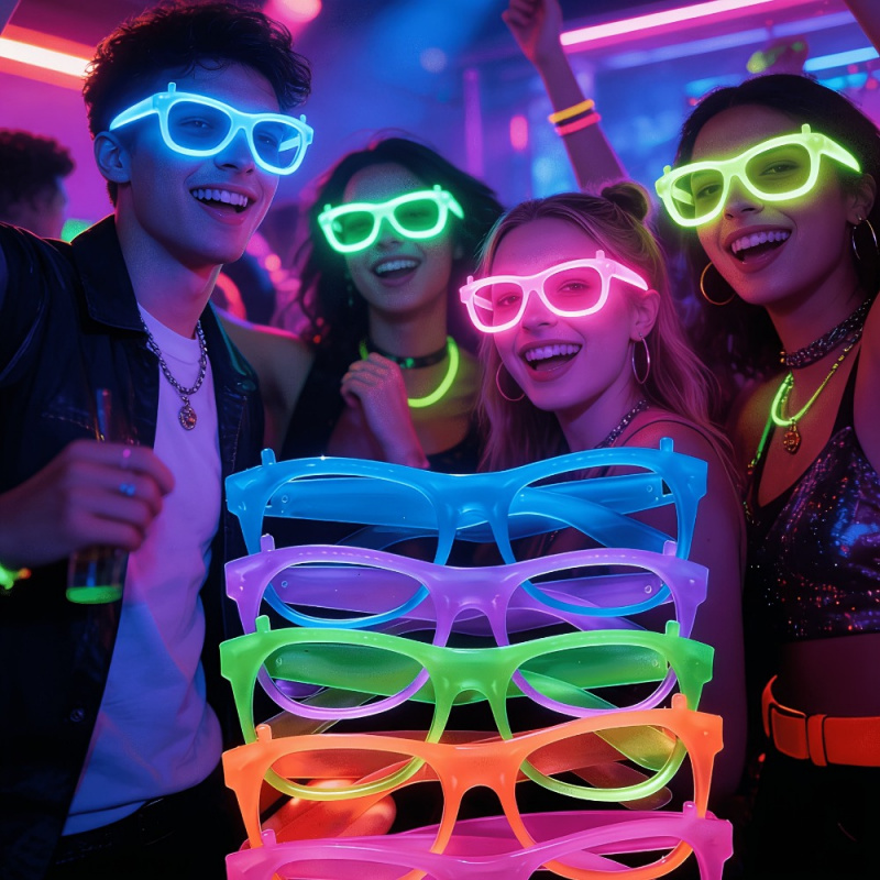 2/24pcs Glow-in-the-Dark Neon  - Glow In The Dark Party Glasses recension och pris